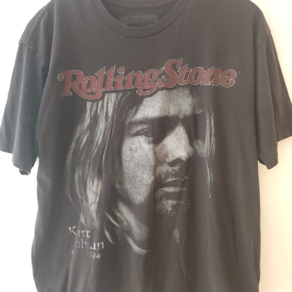Rare Kurt Cobain Rolling Stone Cover Memorial T-Shirt Vtg Nirvana Black Large - Picture 3 of 8